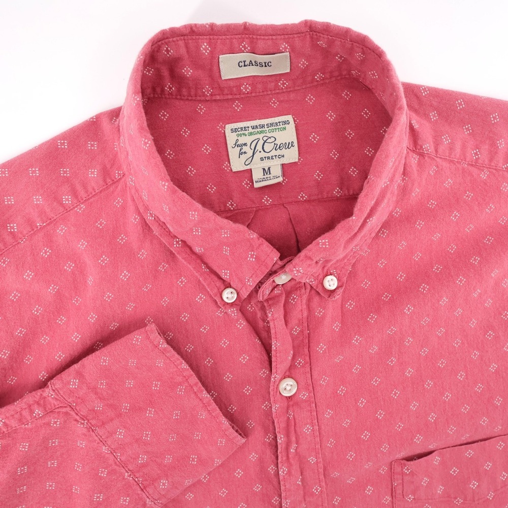 J. Crew Classic Secret Wash Button Down Pink Long Sleeve Mens Medium